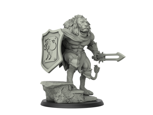 Lion Man - Fantastic Creatures Set - 3D IP Studios - Terrain Wargaming D&D DnD 28mm 32mm 40mm 54mm 75mm 100mm