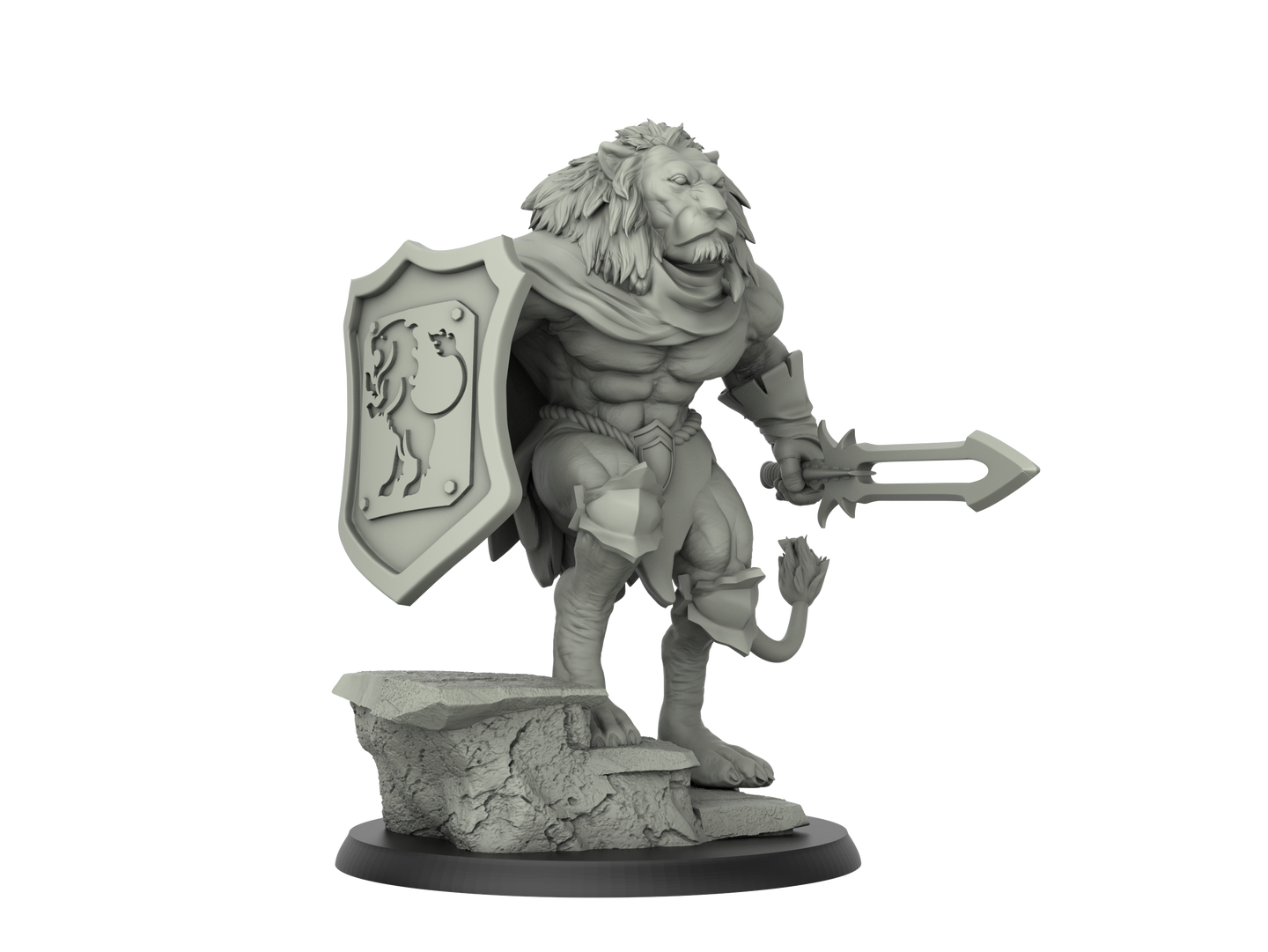 Lion Man - Fantastic Creatures Set - 3D IP Studios - Terrain Wargaming D&D DnD 28mm 32mm 40mm 54mm 75mm 100mm