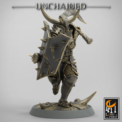 Olaf's Light Soldier with Axe and Shield - Run - Unchained - Rescale Miniatures - Wargaming D&D DnD