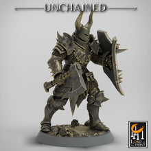 Load image into Gallery viewer, Olaf&#39;s Light Soldier with Axe and Shield - Stand - Unchained - Rescale Miniatures - Wargaming D&amp;D DnD