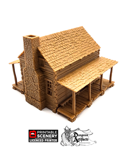 Log Cabin - 15mm 28mm 32mm Time Warp Wargaming Terrain Scatter Western D&D, DnD