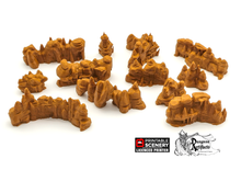 Load image into Gallery viewer, Low Grotto Walls - Clorehaven and the Goblin Grotto - Printable Scenery Mushroom Wargaming Terrain Scatter D&amp;D DnD