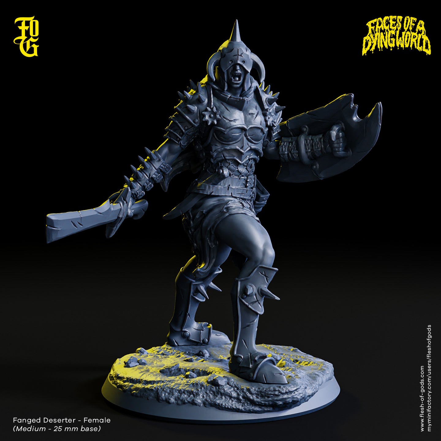 Fanged Deserter (Female) - Faces of a Dying World - Flesh of Gods - Wargaming D&D DnD