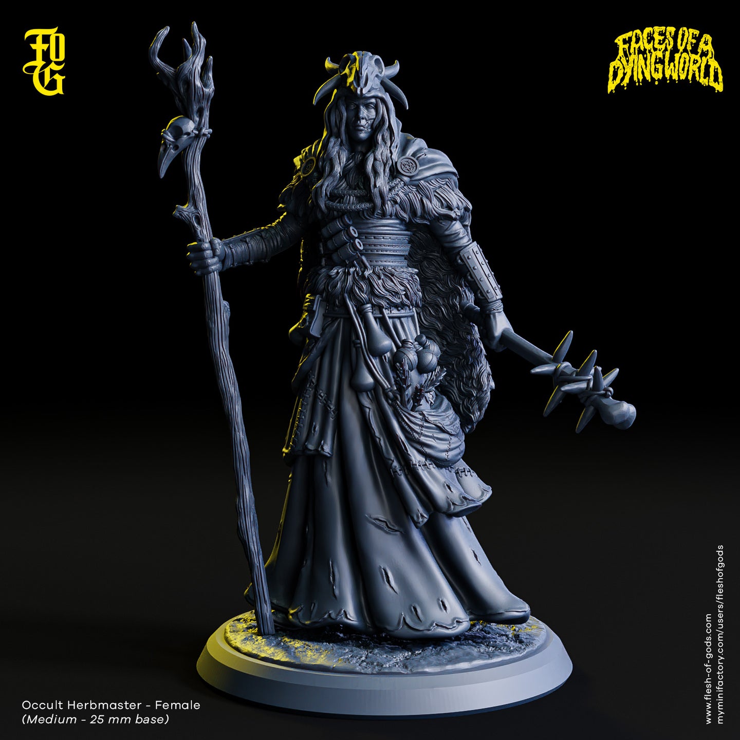 Occult Herbmaster (Female) - Faces of a Dying World - Flesh of Gods - Wargaming D&D DnD