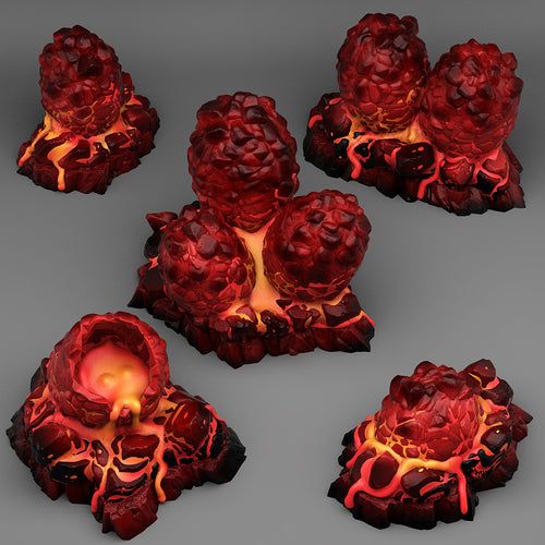 Magma Dragon Eggs - Print Your Monsters - Wargaming D&D DnD