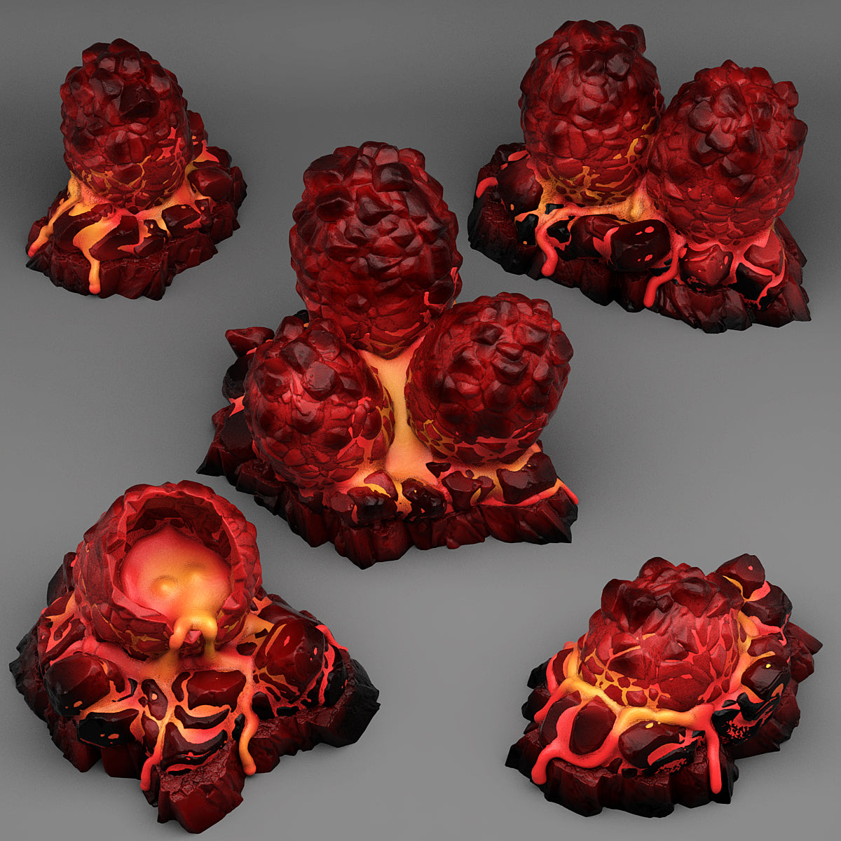 Magma Dragon Eggs - Print Your Monsters - Wargaming D&D DnD