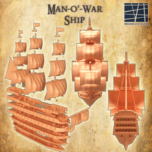 Load image into Gallery viewer, Man-O&#39;-War Ship of the Line - Miniatureland Terrain Wargaming D&amp;D DnD