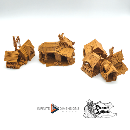 Market Sheds - Torbridge Cull - Infinite Dimensions Terrain Wargaming D&D DnD 15mm 20mm 25mm 28mm 32mm Painted options