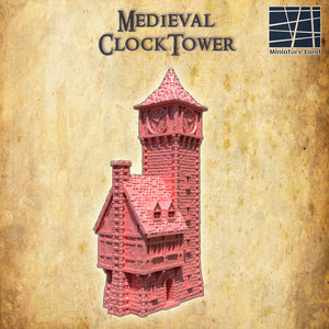 Medieval Clock Tower - Miniatureland Terrain Wargaming D&D DnD