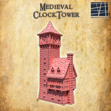 Load image into Gallery viewer, Medieval Clock Tower - Miniatureland Terrain Wargaming D&amp;D DnD