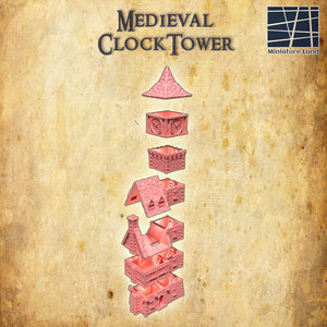 Medieval Clock Tower - Miniatureland Terrain Wargaming D&D DnD