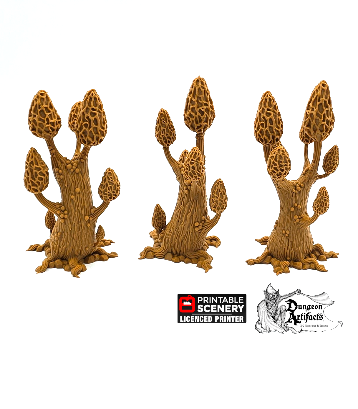 Mesmerizing Morels Mushroom Tree Set - Clorehaven and the Goblin Grotto - Printable Scenery Wargaming Terrain Scatter D&D DnD
