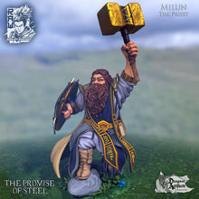 Load image into Gallery viewer, Milun - The Dwarf Priest - Ronin Arts Workshop, Wargaming, D&amp;D, DnD, TRPG
