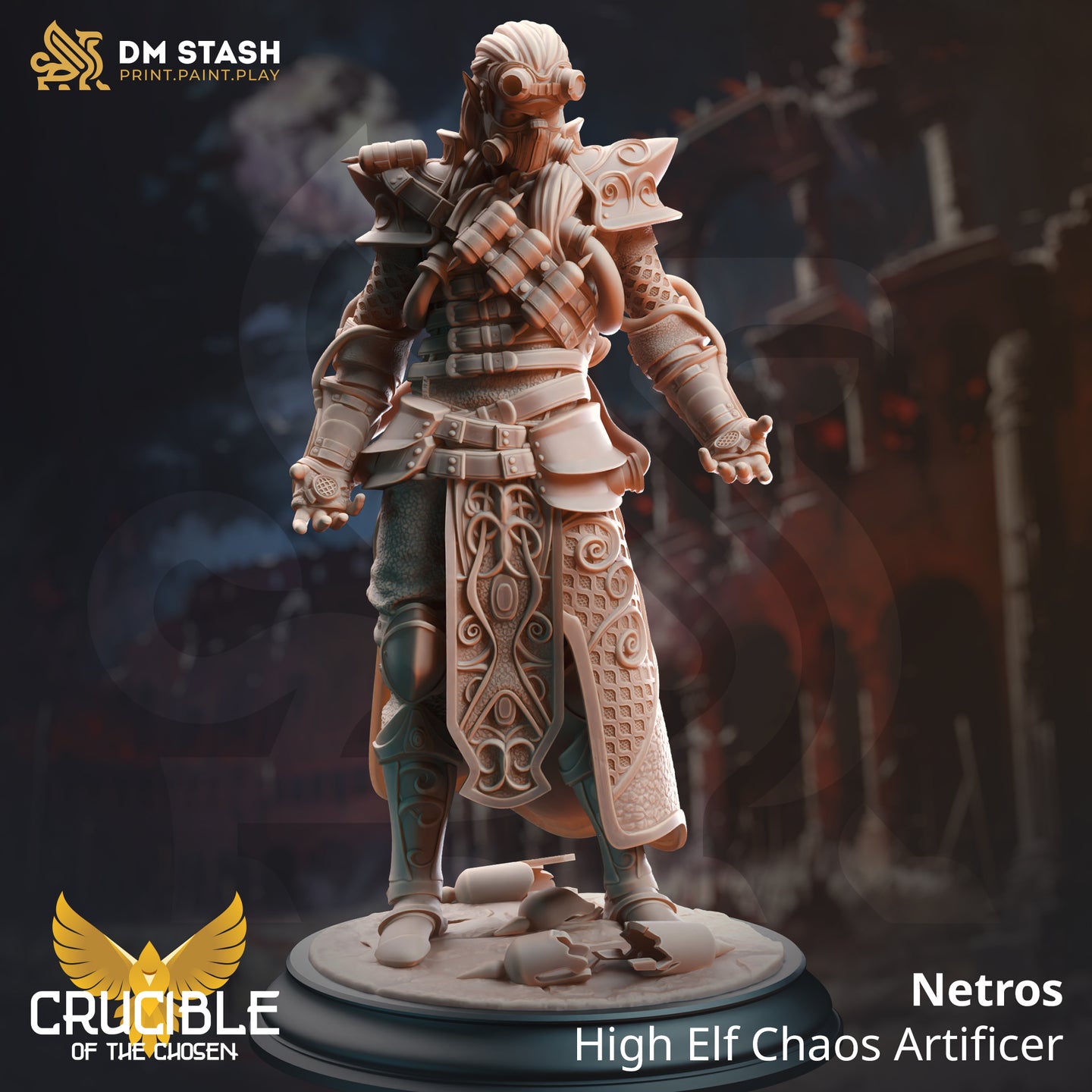 Netros High Elf Chaos Artificer - Crucible of the Chosen  - DM Stash - Wargaming D&D DnD, 28mm, 32mm, 40mm, 54mm, 75mm, 100mm, 125mm