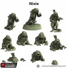 Load image into Gallery viewer, Nixies - The Gloaming Swamps - Printable Scenery Wargaming D&amp;D DnD 28mm 32mm 40mm 54mm 75mm 100mm 125mm