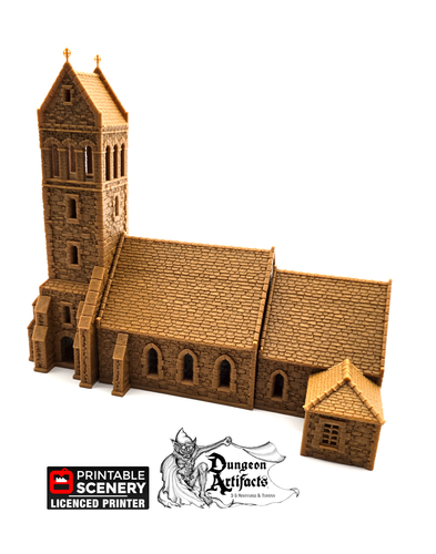 Norman Church - King and Country - Printable Scenery Terrain Wargaming D&D DnD 10mm 15mm 20mm 25mm 28mm 32mm 40mm 54mm Painted options