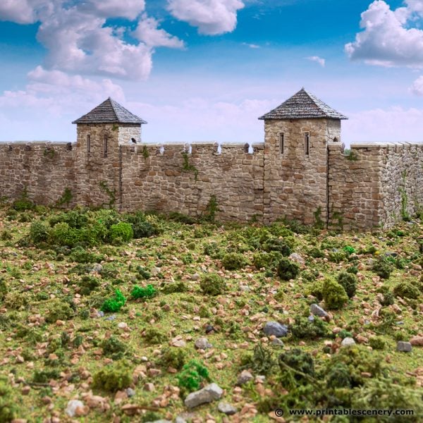 Modular Norman Stone Fort Walls - King and Country - Printable Scenery Terrain Wargaming D&D DnD 10mm 15mm 20mm 28mm 32mm 40mm 54mm Painted options