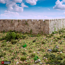 Load image into Gallery viewer, Modular Norman Stone Fort Walls - King and Country - Printable Scenery Terrain Wargaming D&amp;D DnD 10mm 15mm 20mm 28mm 32mm 40mm 54mm Painted options