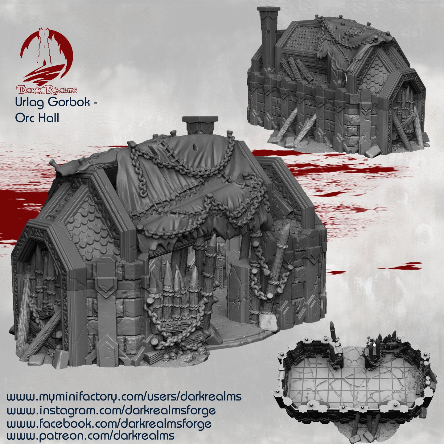 Orc Hall - Urlag Gorbok - Dark Realms Terrain Wargaming D&D DnD