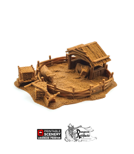 Oxen Enclosure - Hagglethorn Hollow - Printable Scenery Terrain D&D DnD Bull Cow