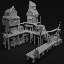 Load image into Gallery viewer, Pirate Dock - Pirates vs Sailors Nightmare at Sea - Tabletop Terrain - Terrain Wargaming D&amp;D DnD
