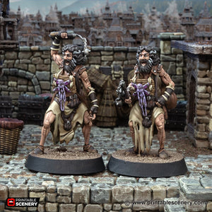 Pius Flinchly Flagellant Brother - Cities of Ramshackle and Ruin - Printable Scenery - Terrain, Wargaming, D&D, DnD 28mm 32mm 40mm 54mm