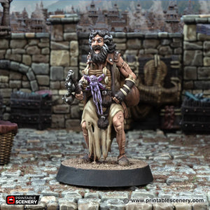 Pius Flinchly Flagellant Brother - Cities of Ramshackle and Ruin - Printable Scenery - Terrain, Wargaming, D&D, DnD 28mm 32mm 40mm 54mm
