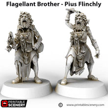 Load image into Gallery viewer, Pius Flinchly Flagellant Brother - Cities of Ramshackle and Ruin - Printable Scenery - Terrain, Wargaming, D&amp;D, DnD 28mm 32mm 40mm 54mm