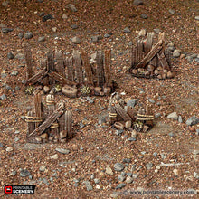 Load image into Gallery viewer, Ramshackle Fence - Cities of Ramshackle and Ruin - Printable Scenery - Terrain, Wargaming, D&amp;D, DnD
