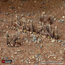 Load image into Gallery viewer, Ramshackle Fence - Cities of Ramshackle and Ruin - Printable Scenery - Terrain, Wargaming, D&amp;D, DnD