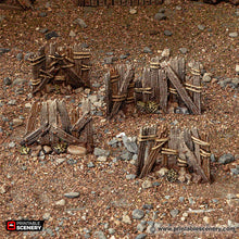 Load image into Gallery viewer, Ramshackle Fence - Cities of Ramshackle and Ruin - Printable Scenery - Terrain, Wargaming, D&amp;D, DnD