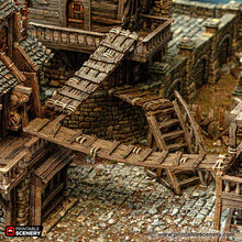 Load image into Gallery viewer, Ramshackle Gangplanks - Cities of Ramshackle and Ruin - Printable Scenery - Terrain, Wargaming, D&amp;D, DnD