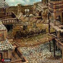 Load image into Gallery viewer, Ramshackle Gangplanks - Cities of Ramshackle and Ruin - Printable Scenery - Terrain, Wargaming, D&amp;D, DnD