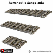 Load image into Gallery viewer, Ramshackle Gangplanks - Cities of Ramshackle and Ruin - Printable Scenery - Terrain, Wargaming, D&amp;D, DnD