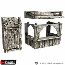 Load image into Gallery viewer, Ramshackle Outhouse and Stable - Cities of Ramshackle and Ruin - Printable Scenery - Terrain, Wargaming, D&amp;D, DnD