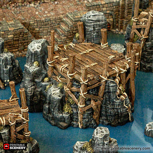 Ramshackle Rocks - Cities of Ramshackle and Ruin - Printable Scenery - Terrain, Wargaming, D&D, DnD