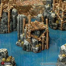 Load image into Gallery viewer, Ramshackle Rocks - Cities of Ramshackle and Ruin - Printable Scenery - Terrain, Wargaming, D&amp;D, DnD