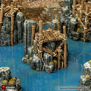 Ramshackle Rocks - Cities of Ramshackle and Ruin - Printable Scenery - Terrain, Wargaming, D&D, DnD