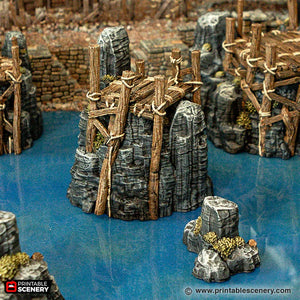 Ramshackle Rocks - Cities of Ramshackle and Ruin - Printable Scenery - Terrain, Wargaming, D&D, DnD