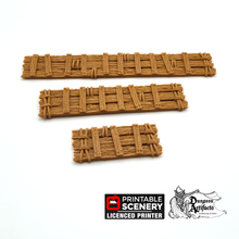 Load image into Gallery viewer, Ramshackle Gangplanks - Cities of Ramshackle and Ruin - Printable Scenery - Terrain, Wargaming, D&amp;D, DnD