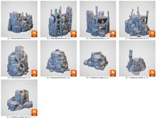 Load image into Gallery viewer, Ramshackle Rocks - Cities of Ramshackle and Ruin - Printable Scenery - Terrain, Wargaming, D&amp;D, DnD