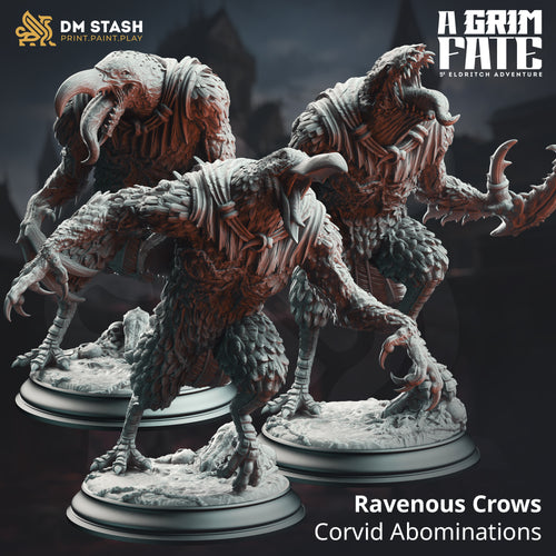 Ravenous Crows Corvid Abominations - A Grim Fate - DM Stash - Wargaming D&D DnD, 28mm, 32mm, 40mm, 54mm, 75mm, 100mm, 125mm