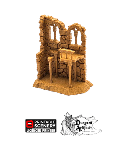 Roman Ruins Window Wall - Apocalypse - Printable Scenery 28mm 32mm Wargaming Terrain D&D DnD