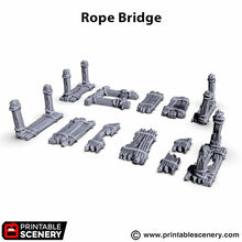 Load image into Gallery viewer, Rope Bridge - Shadowfey - Printable Scenery Terrain Wargaming D&amp;D DnD