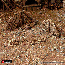 Load image into Gallery viewer, Rubble Piles and Scatter - Cities of Ramshackle and Ruin - Printable Scenery - Terrain, Wargaming, D&amp;D, DnD