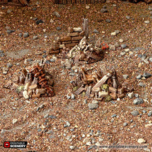 Load image into Gallery viewer, Rubble Piles and Scatter - Cities of Ramshackle and Ruin - Printable Scenery - Terrain, Wargaming, D&amp;D, DnD