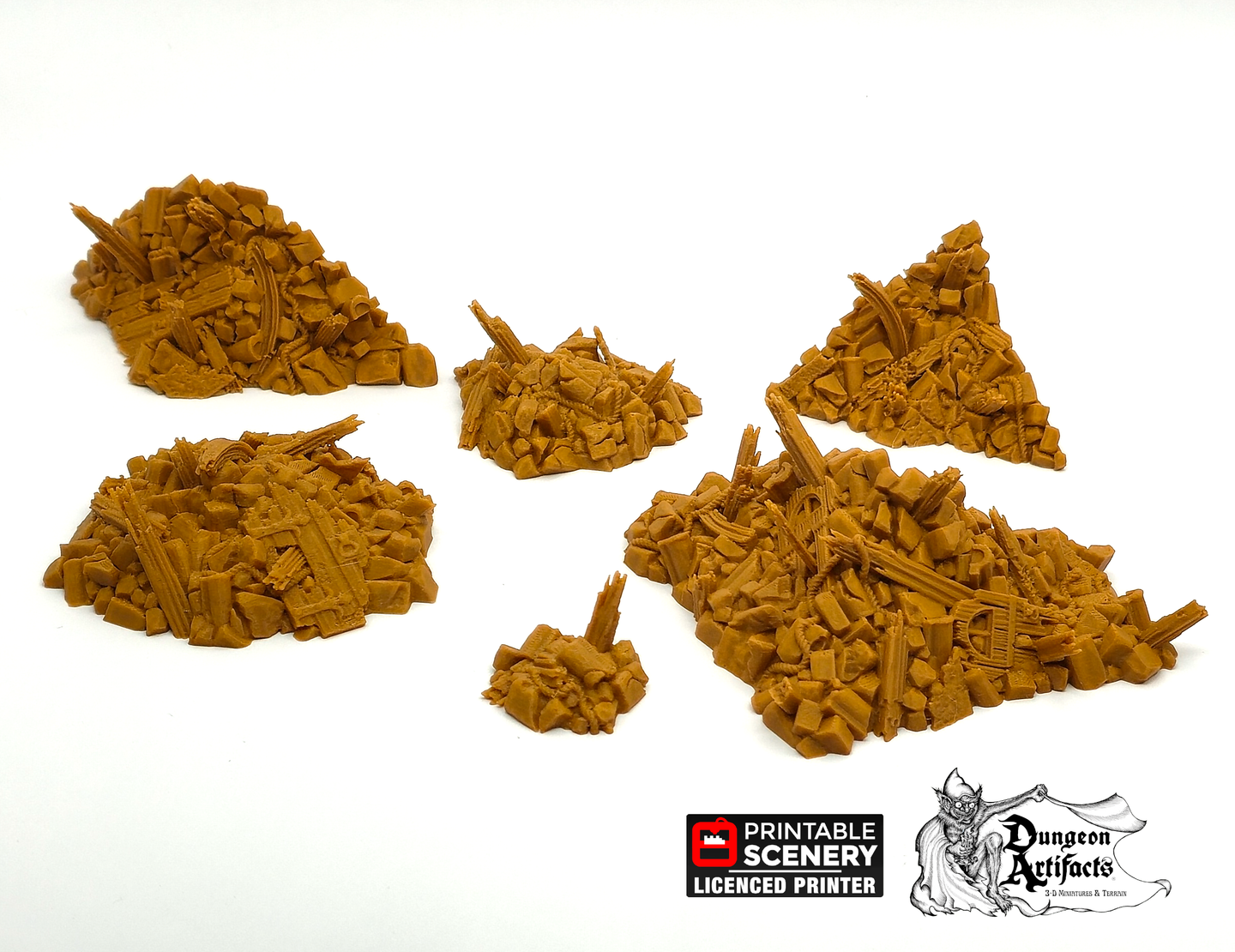 Rubble Set - Clorehaven and the Goblin Grotto - Printable Scenery Wargaming Tabletop Scatter Terrain D&D, DnD