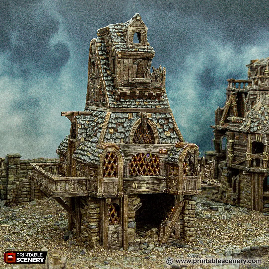 Ruined Apothecary - Cities of Ramshackle and Ruin - Printable Scenery - Terrain, Wargaming, D&D, DnD