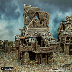 Ruined Apothecary - Cities of Ramshackle and Ruin - Printable Scenery - Terrain, Wargaming, D&D, DnD