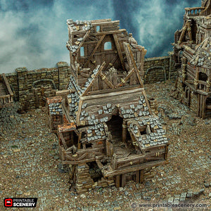 Ruined Apothecary - Cities of Ramshackle and Ruin - Printable Scenery - Terrain, Wargaming, D&D, DnD